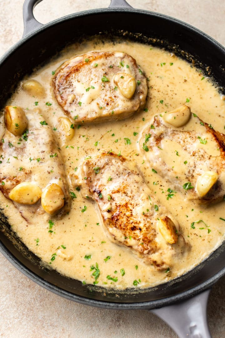 cream garlic pork chops